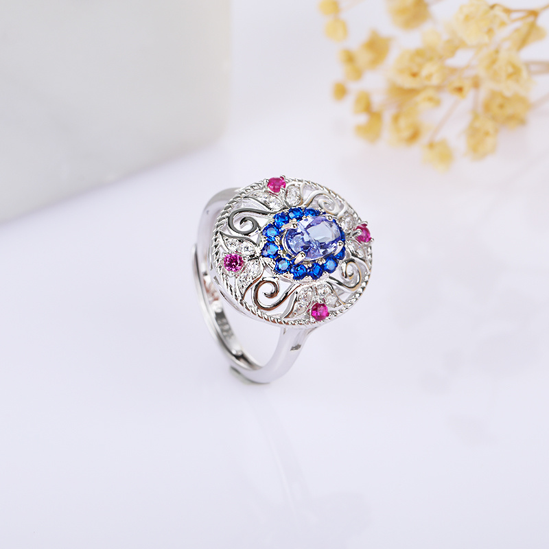 925 Silver Blue Classic Tanzanite ring