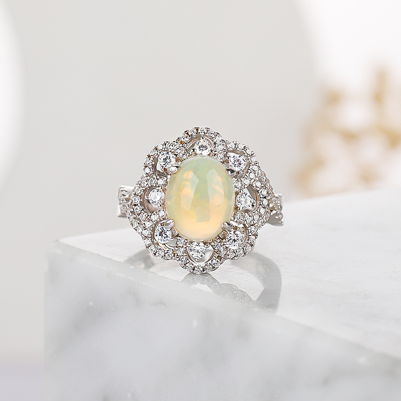 S925 Aurora dream Opal Ring