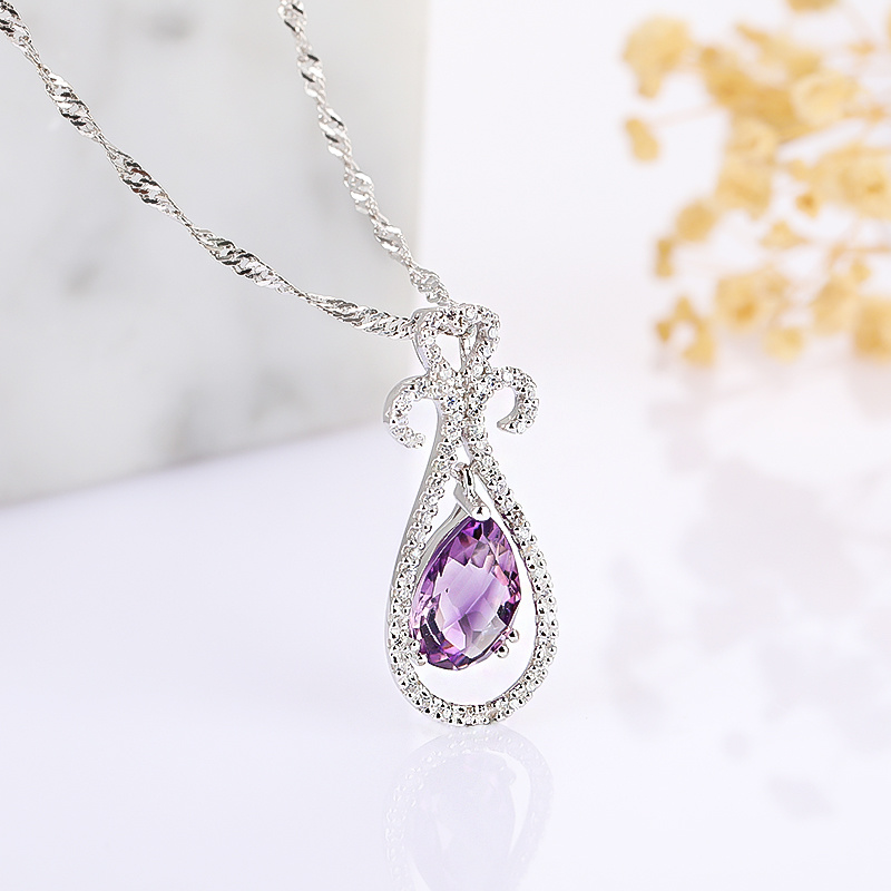 925 Silver Amethyst bottle Pendant