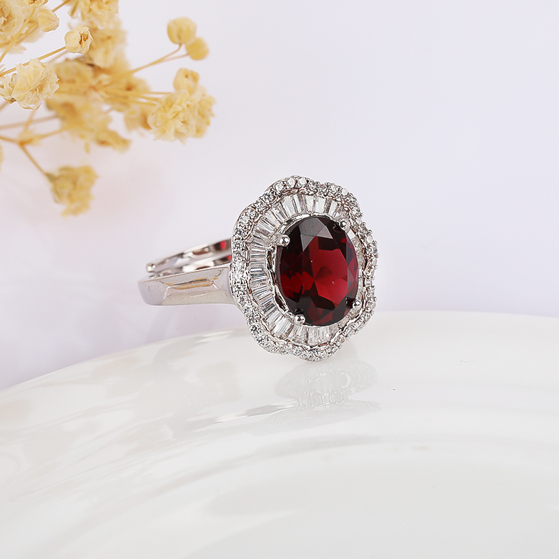 925 silver dew condensation Red Garnet Pendant