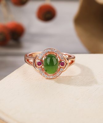 Green 925 silver Jasper ring